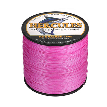 HERCULES 300M 328Yds Pink 10lb-420lb PE Braid Fishing Line 12 Strands HERCULES